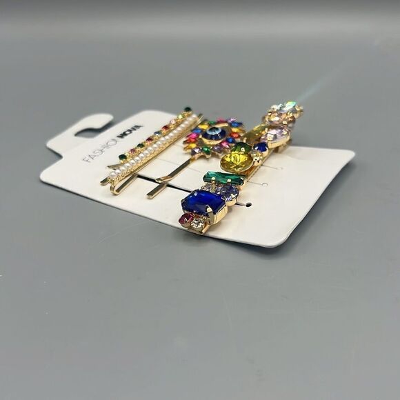 Fashion Nova Rhinestone Evil Eye Barrette Set - Picture 4 of 4